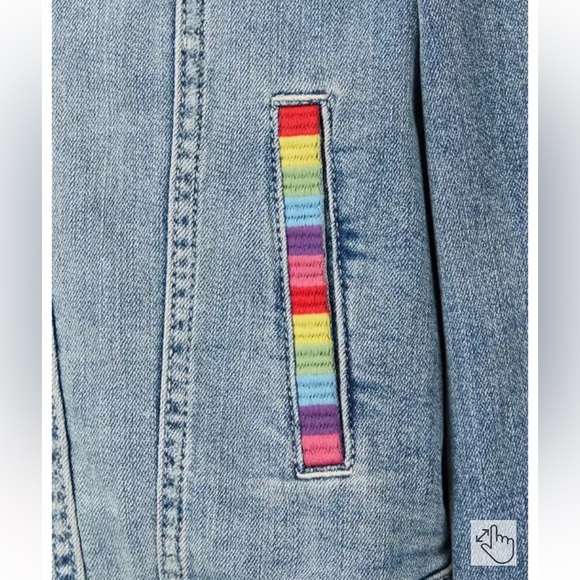 Torrid Disney Rainbow Mickey Mouse Jean Jacket Size 1 (14/16) - Picture 4 of 9